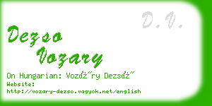 dezso vozary business card